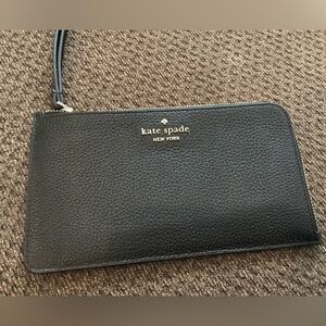 Kate Spade Black Textured Clutch wristlet - BLACK - NWOT